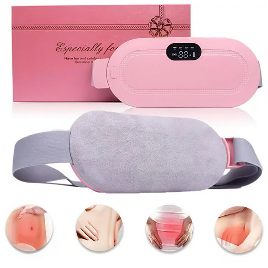 Nazaraa™ Women Period Pain Relief Heating Belt – 4 Vibration Modes | Adjustable Heat | Rechargeable Pad