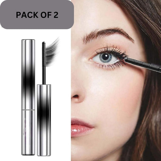 Ultra 4D Iron Brush Fiber Mascara (Pack of 2) Long & Voluminous Curl | Waterproof | 12H Smudge-Proof