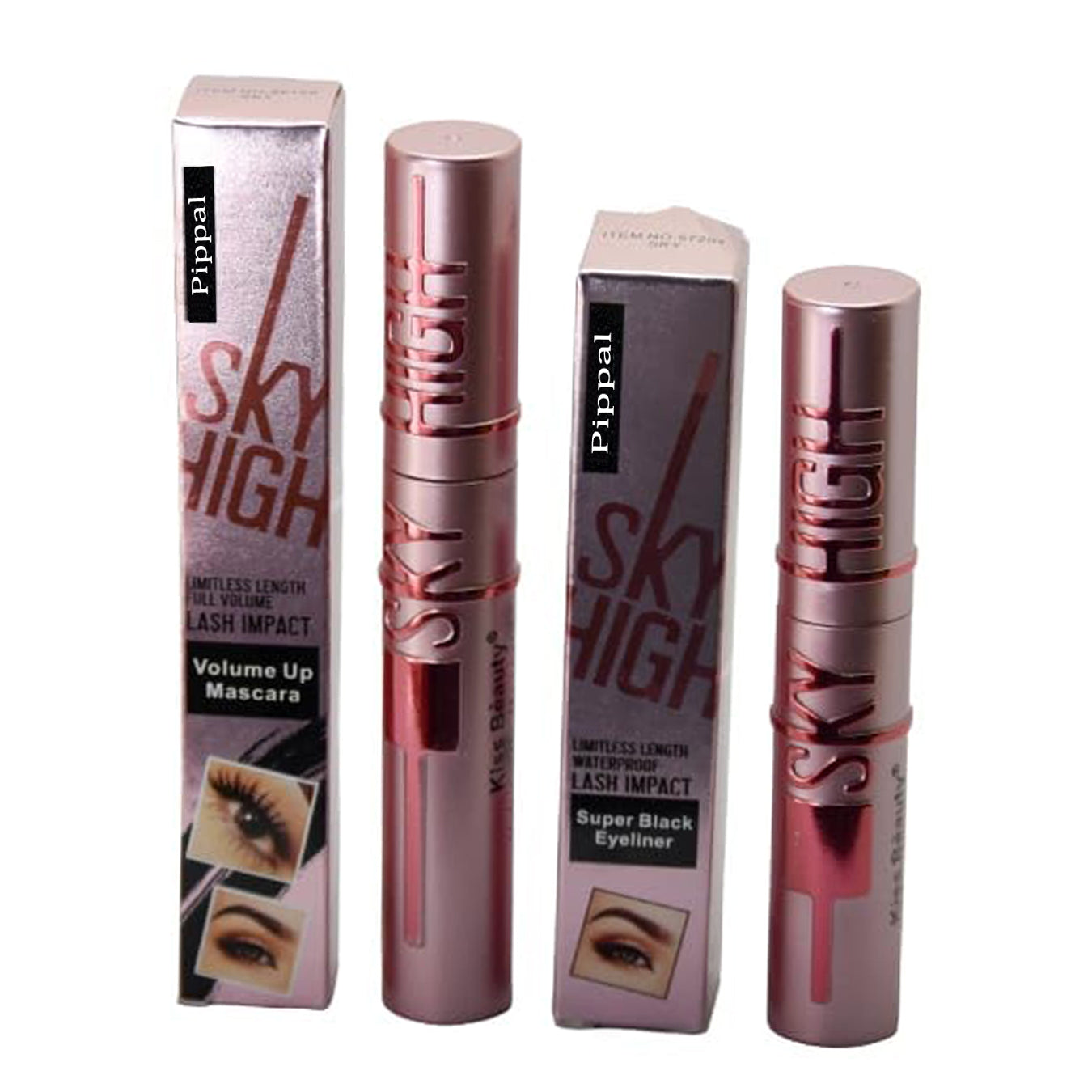 Pippal Sky High Eyeliner 1 Pcs with Mascara Ultra Volume Up Volumizing Mascara for Bold And Dramatic Lashes Long Lasting Waterproof 10Gm (Pack of 1)