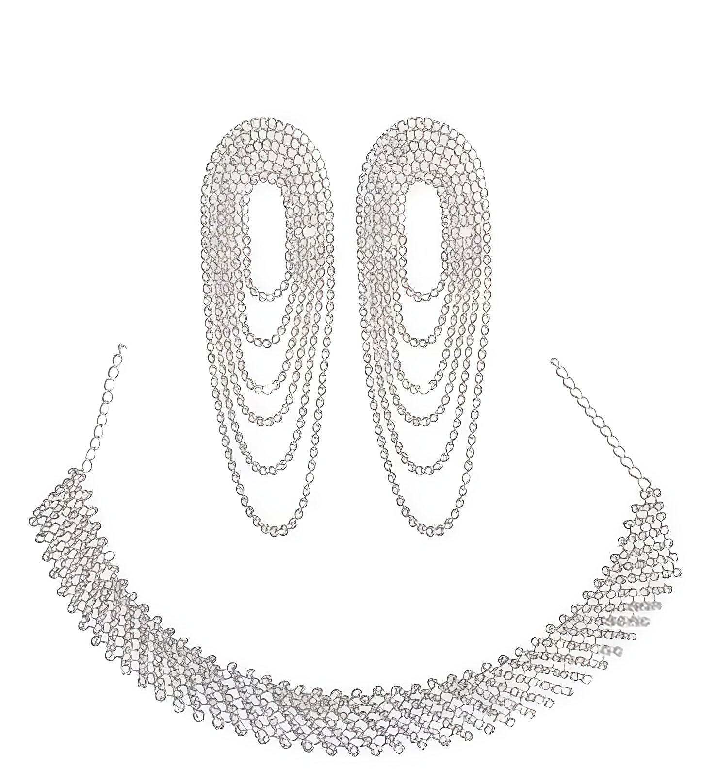 5D DESIGNER Stylish Silver necklace combo
