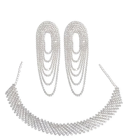 5D DESIGNER Stylish Silver necklace combo