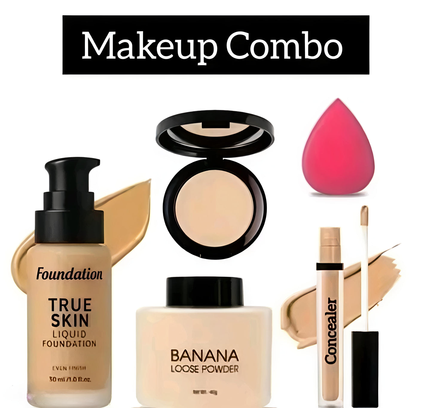 HD Liquid Foundation With Concealer & Banana Loose Powder