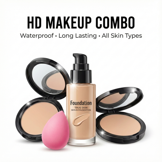 FIDAH Combo Of Liquid Foundation, Compact & Blender (Pack Of 3) Woman & Girls